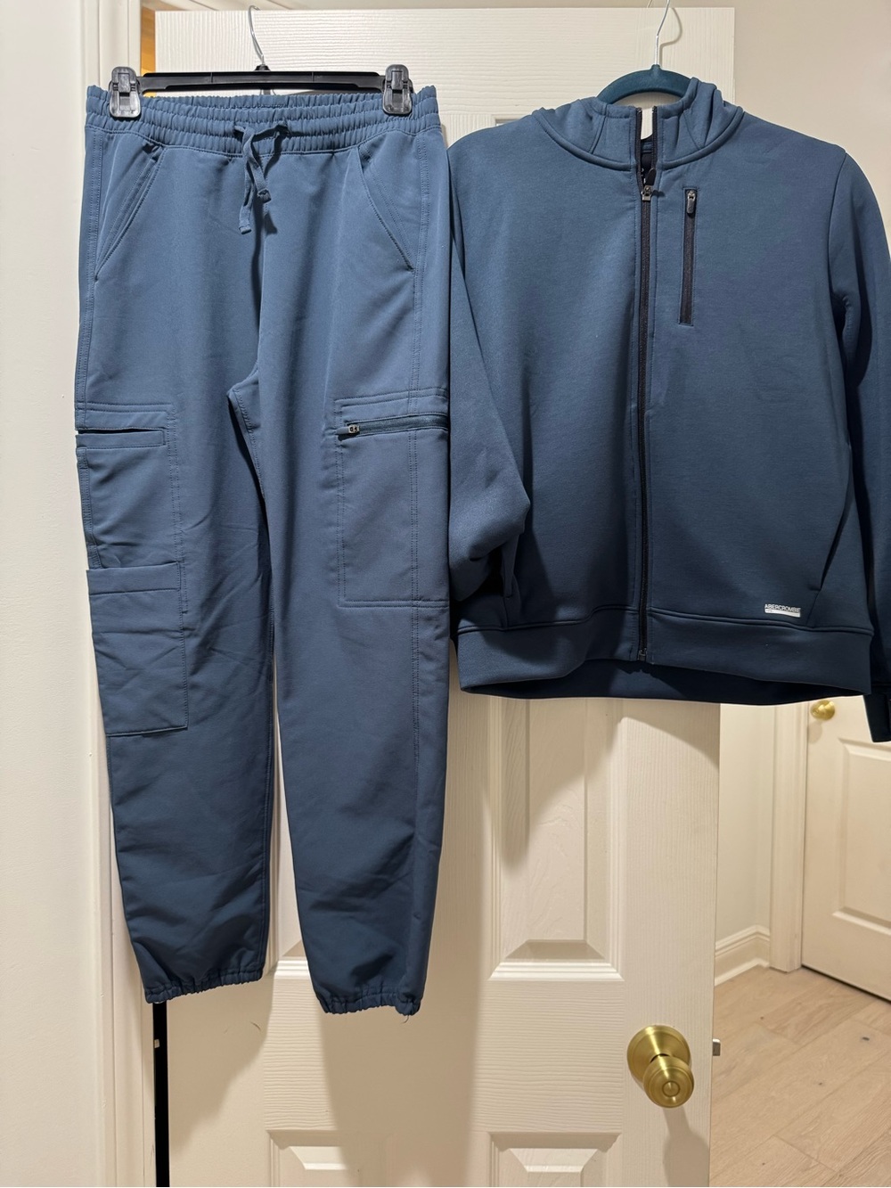 abercrombie kids YPB Slate Blue Zip Hoodie & Jogger Set